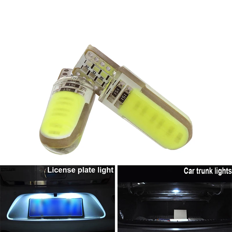 2x T10 5W5 W5W светодиодный COB для автомобилей интерьерный светильник 12В 12SMD авто