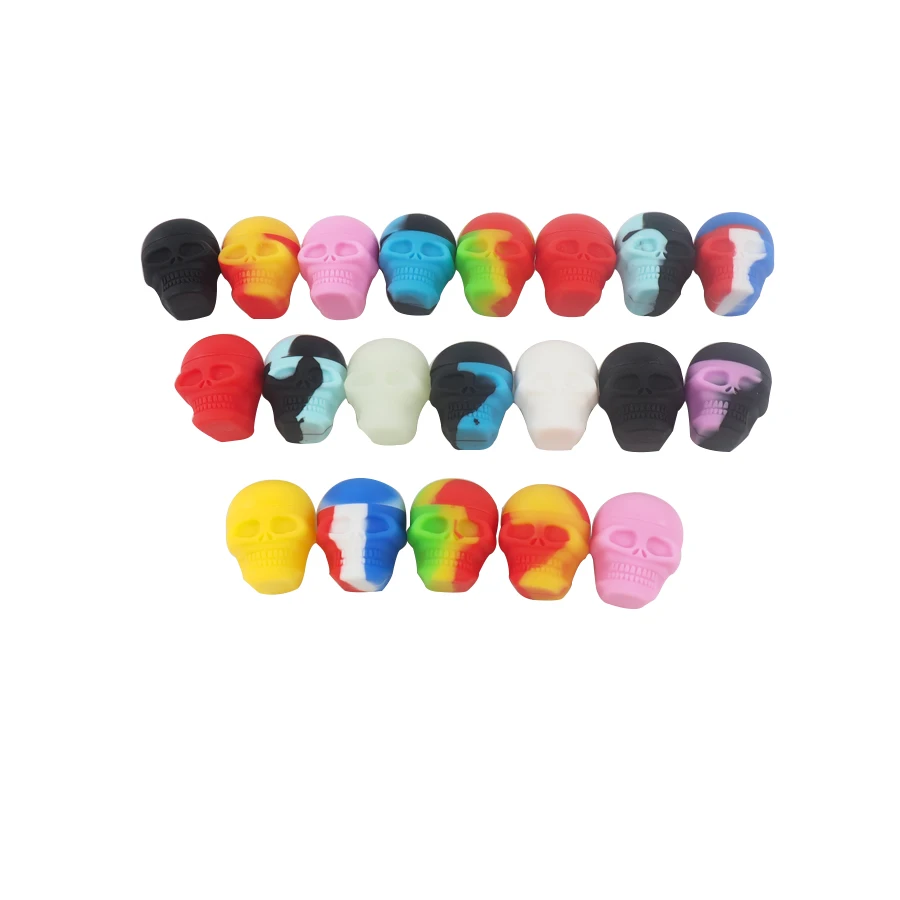 

10pcs pcs New style 3ml skull silicone container food-grade silicone material for wax oil dab cigrette cream jar