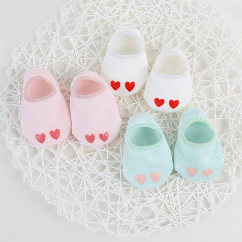 Милые носки для маленьких девочек и мальчиков милые Мультяшные с сердечками