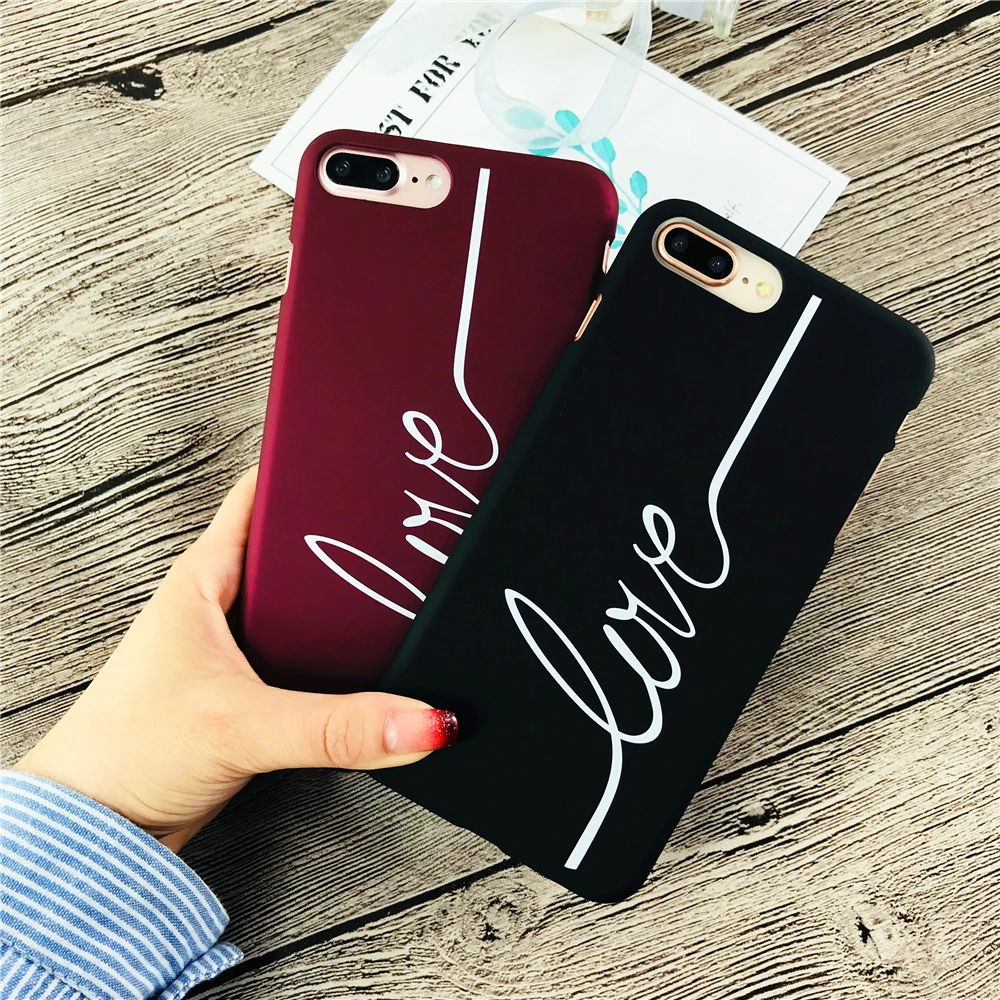 Чехлы для IPhone 7 абстрактное искусство белые линии любовь телефон чехол 6 S 8 X Plus 5 5S