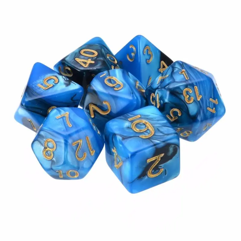 Для TRPG подземелья драконы игральные кости настольные игры 7 шт./компл. инструмент