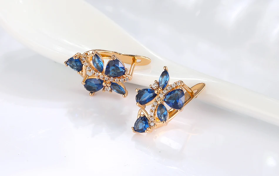 ORSA JEWELS, роскошные серьги-гвоздики для женщин, пять цветов, AAA кубический циркон, дополнительные вечерние серьги, модные женские ювелирные изделия OME56
