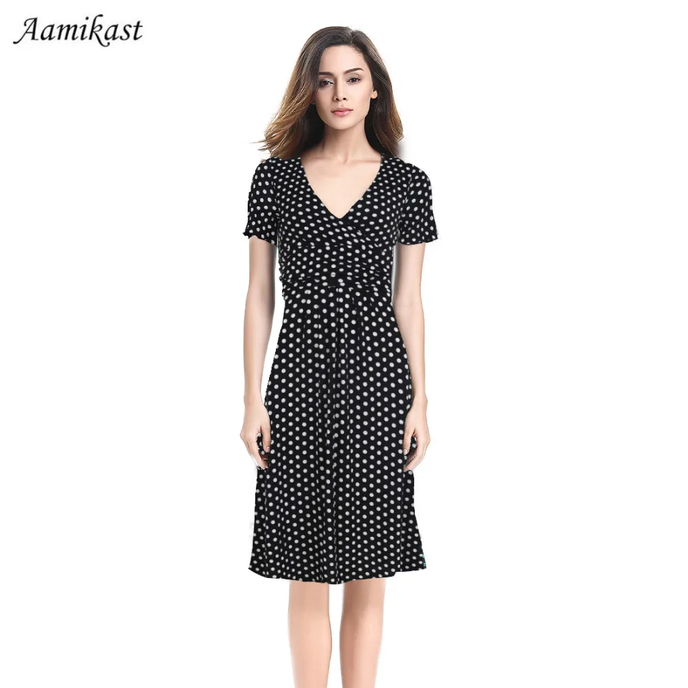 Женское платье с V образным вырезом коротким рукавом|dress size|fashion women dresswomen dress |
