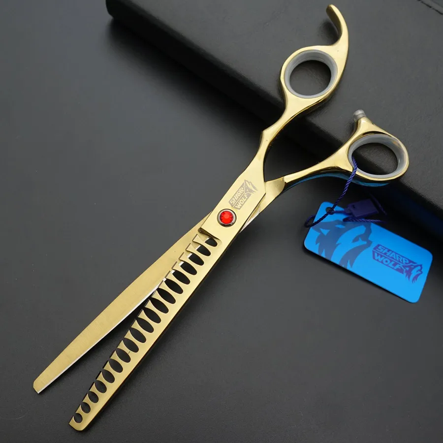 7 дюймов профессиональные ножницы для ухода за домашними животными, филировочные ножницы/ножницы, chunkers высокое истончение K576