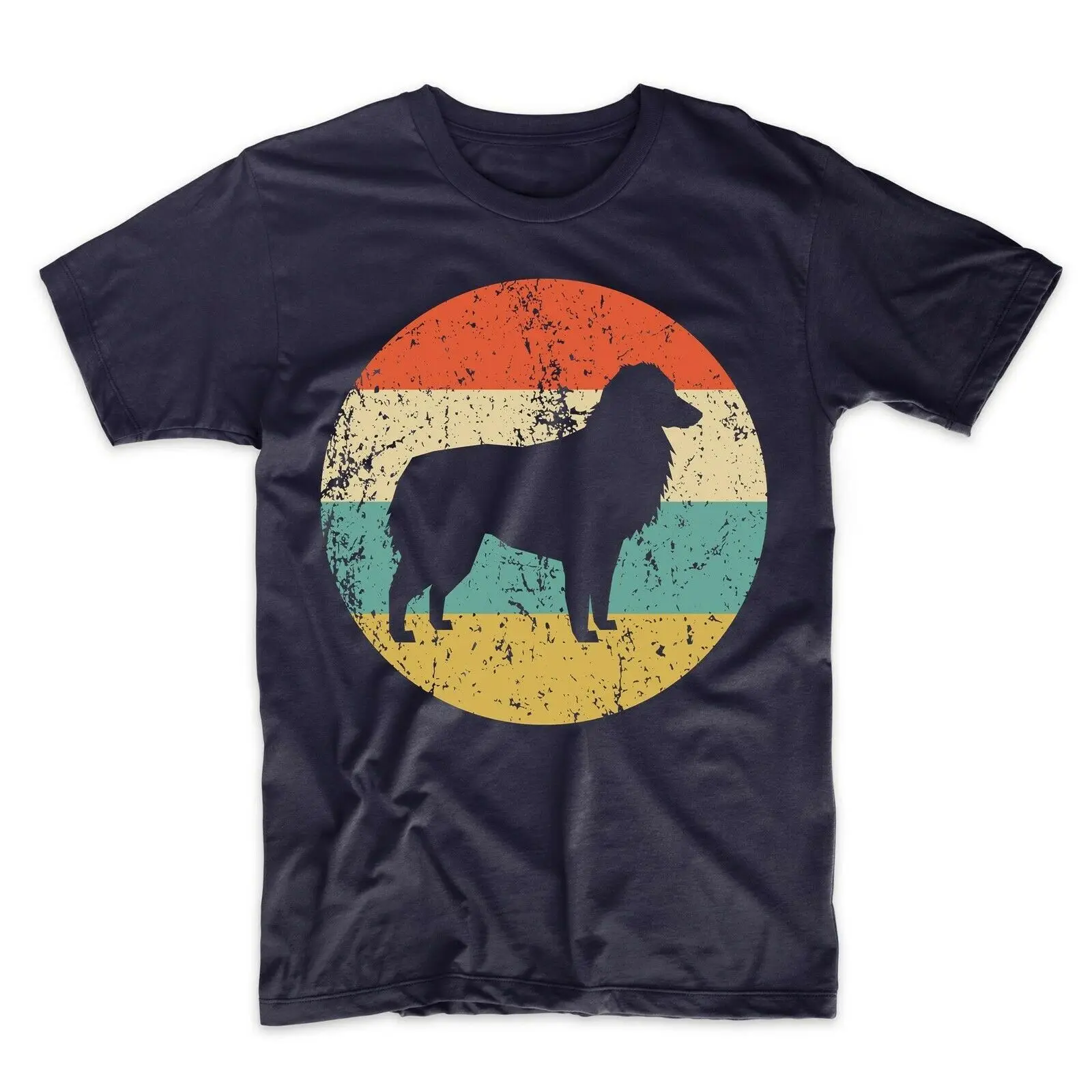 

Australian Shepherd Shirt - Vintage Retro Aussie Men'S T-Shirt - Dog Icon Shirt Print 2019 Fashion O Neck Cotton Casual Tees