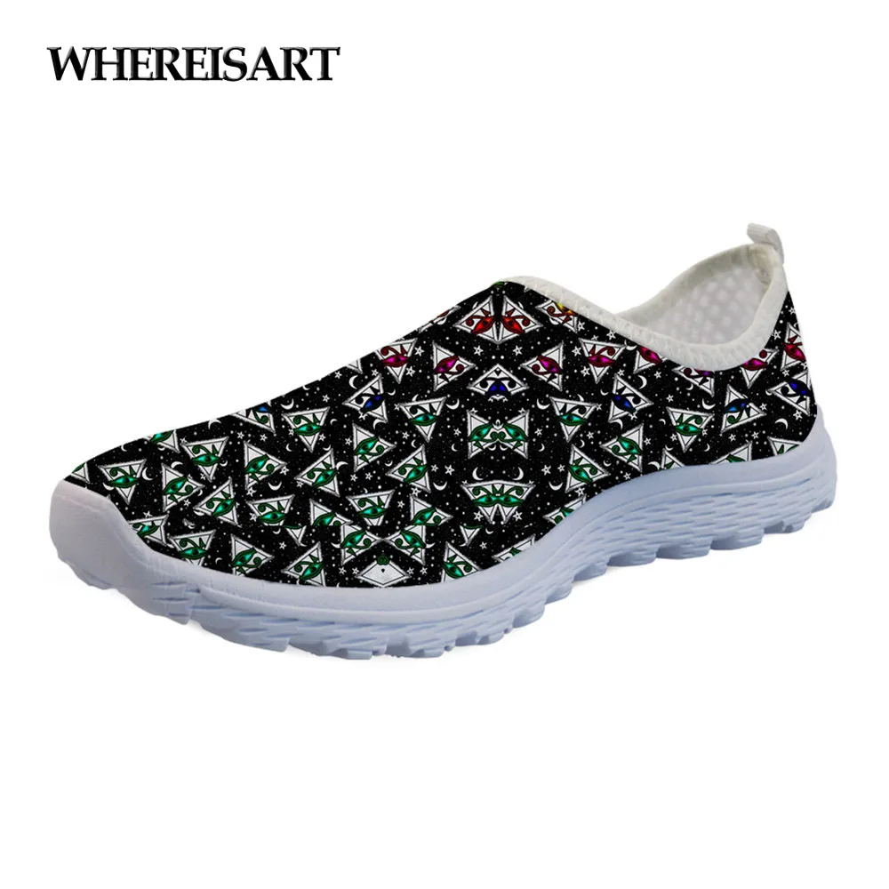 WHEREISART Eye Of Horus/фирменный дизайн женские повседневные кроссовки на плоской подошве