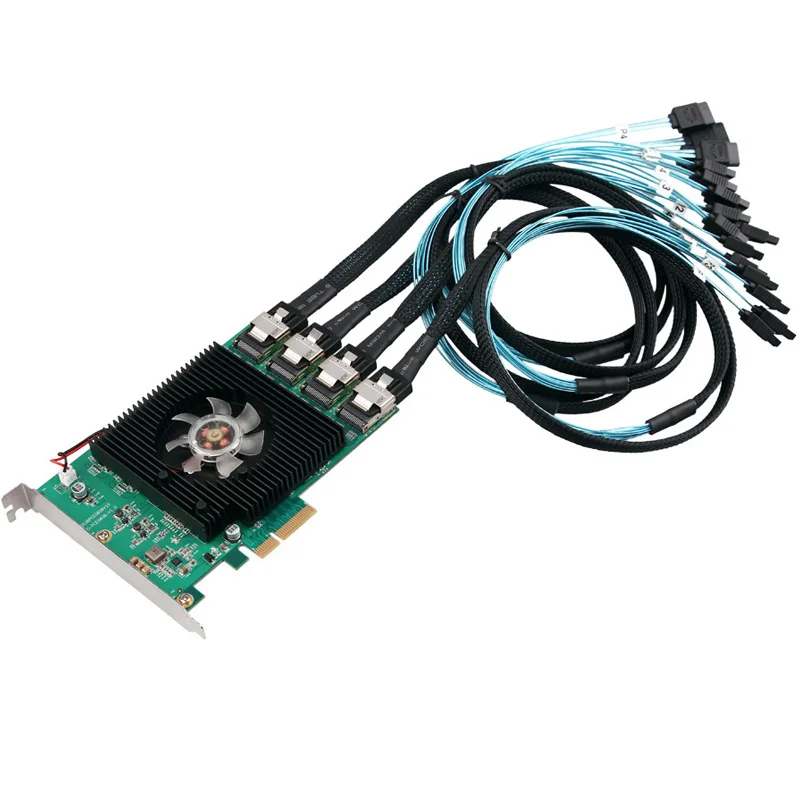 H1111Z 16 портов SATA 6G PCI Экспресс контроллер карты Marvell 88SE9215 чипсет PCIe на III 3 0 с кабелем