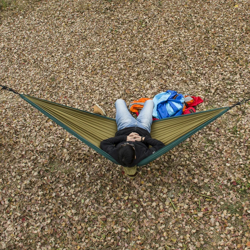 Acehmks Double Hammock Ultralight Parachute Chair With Tree Ropes For Outdoor Camp Hiking Travel Anti-UV 300CM*200CM | Мебель