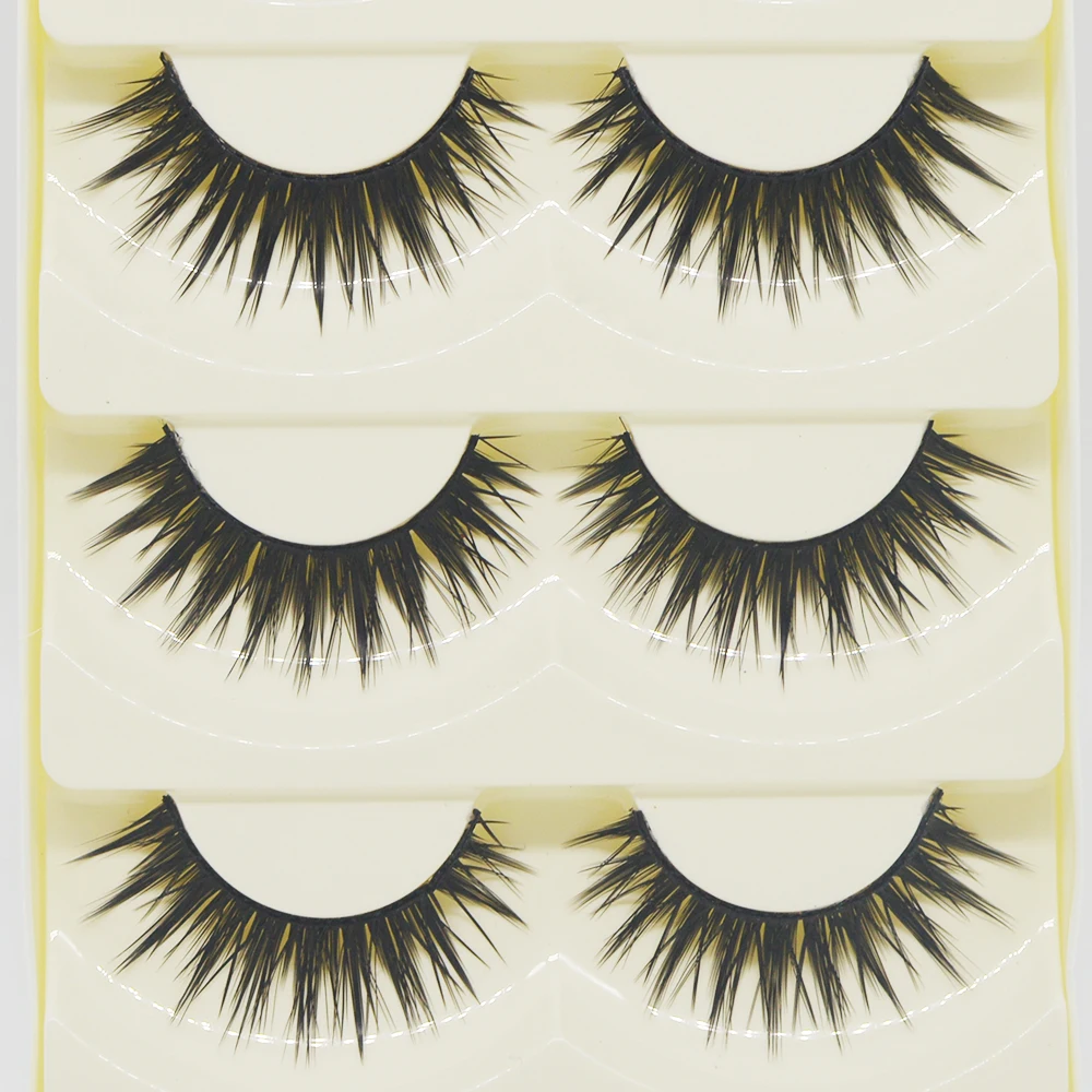 5Pair long cross False Eyelashes Makeup Cilia Beauty tool Thick Eyelash Women Cotton Stalk Professional eyelashes A045 | Красота и