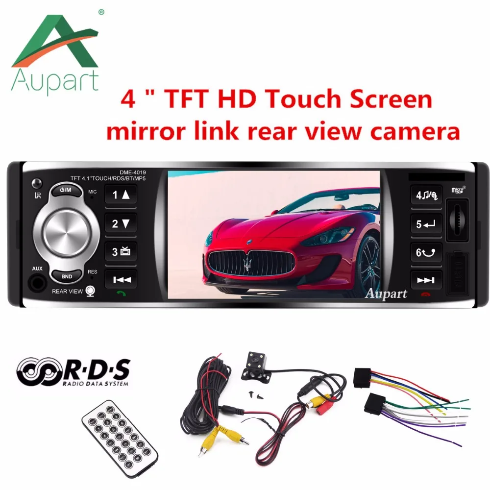 1 Din Автомобильная Радио 4 &quotTFT сенсорный экран аудио стерео USB FM RDS Bluetooth Камера