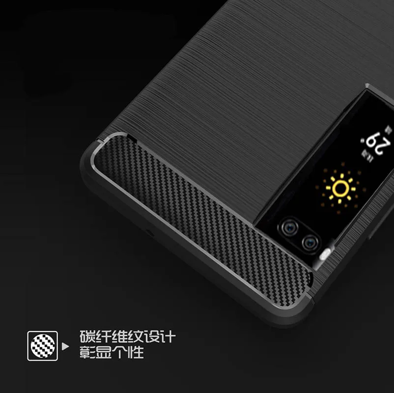 Для Meizu pro7 чехол углерода Волокно Телефон Чехол Мода для телефона Pro 7 задняя