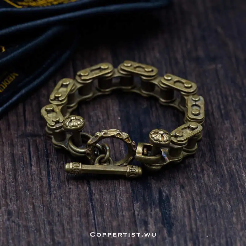 Hand Chain Coppertist. wu модный съемный браслет и браслет золотой цвет латунь ручной работы в стиле панк древние двигатель ручной цепи - Окраска металла: Hand Chain