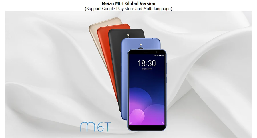 Глобальная версия Meizu M6T, 2 ГБ, 16 ГБ, четыре ядра, 5,7 дюймов, 18:9 мобильный телефон, полный экран, двойная задняя камера, 3300 мАч, отпечаток пальца, мобильный телефон