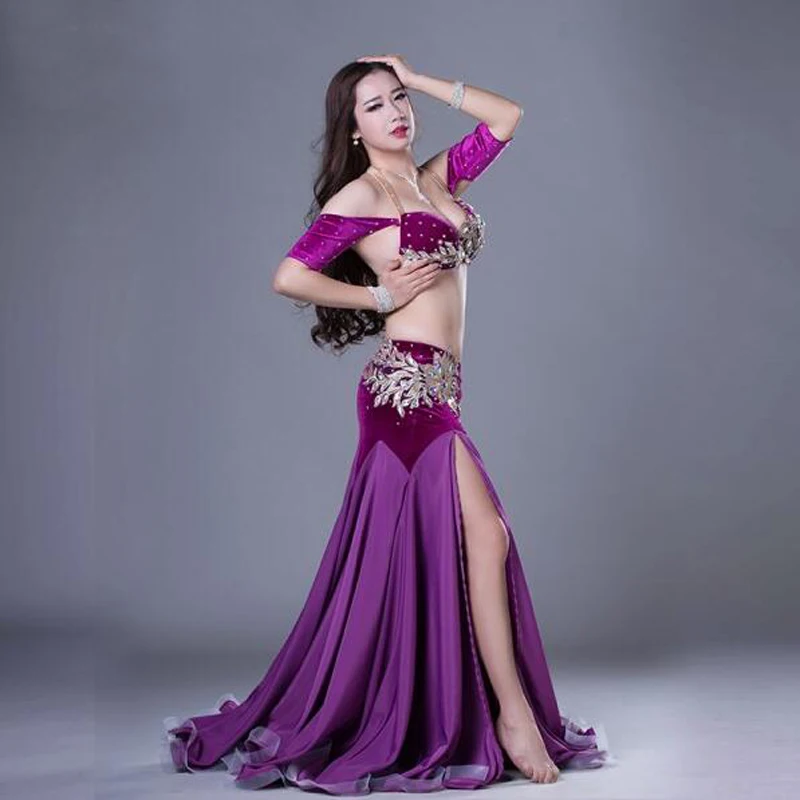 Женский профессиональный костюм для танца живота с длинной юбкой|belly dance