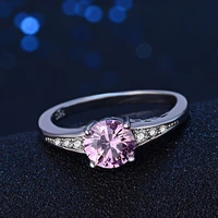 garilina europe and the united states hot inlaid pink cubic zirconia fashion exquisite female silver color ring ar2263