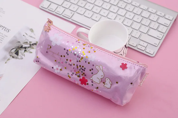 1 шт. Карандаш Чехол вишня в цвету rabbitgift Хэлло Китти школьный пенал карандаш Чехол Карандаш сумка, школьные принадлежности канцелярские make up