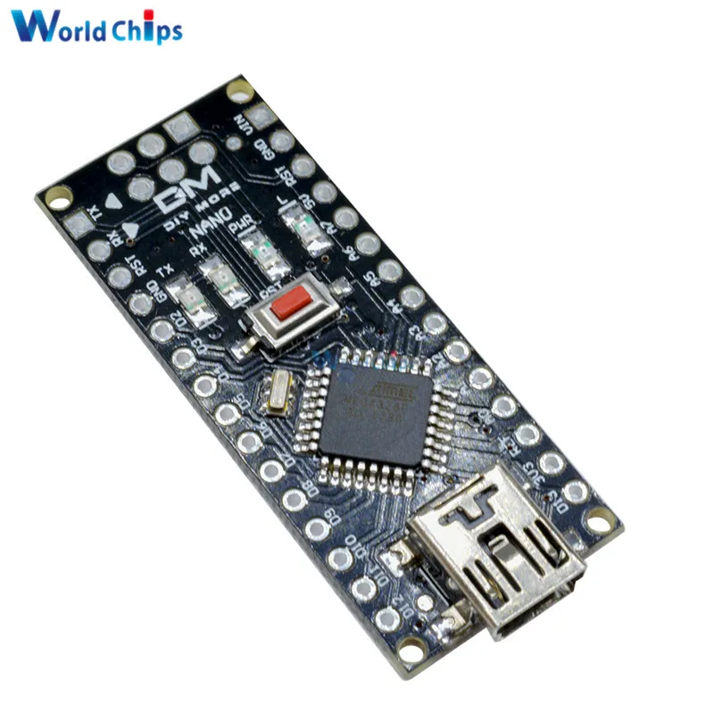 5 шт./лот Mini USB Nano 4 0 atmega328 Atmega328P контроллер для Arduino ATMEGA328P AU PL2303TA в 16 м плата модуль с