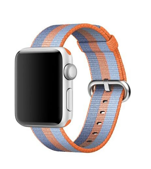 Новейший тканый нейлоновый ремешок для часов iWatch Apple Watch Спортивная петля браслет 38 мм 42 мм 40 мм 44 мм Серия 1 2 3 4 серия 5 - Цвет ремешка: orange blue