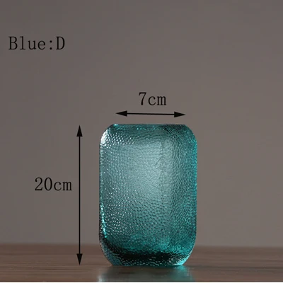 Blue D 20x12x7cm Американская стеклянная ваза оригинальность гидропоники стеклянные вазы для цветов компоновка контейнер Настольный flowerpo украшение дома - Цвет: Blue D 20x12x7cm