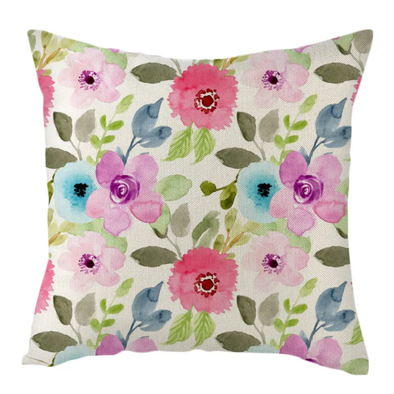 Fuwatacchi цветочным узором льна Ретро стиль хлопковая Наволочка на подушку Винтаж