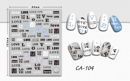 CA104 1 шт Alphabe наклейки для ногтей 3D DIY наклейки для ногтей очаровательные буквы штамп для дизайна ногтей Наклейка тонкий клей Маникюр ломтик CHCA100-108/F - Цвет: CA104