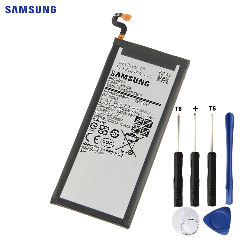 Оригинальная батарея samsung EB-BG935ABE EB-BG935ABA для samsung GALAXY S7Edge S7 край SM-G935FD SM-G935F SM-G935P SM-G935F 3600 мА-ч