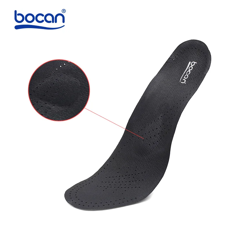 Bocan genuine leather insoles for shoes arch support orthopedic insoles breathable for men and women