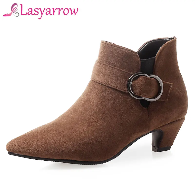 Lasyarrow/большие размеры 32-46 женская обувь эластичные короткие ботинки без застежки