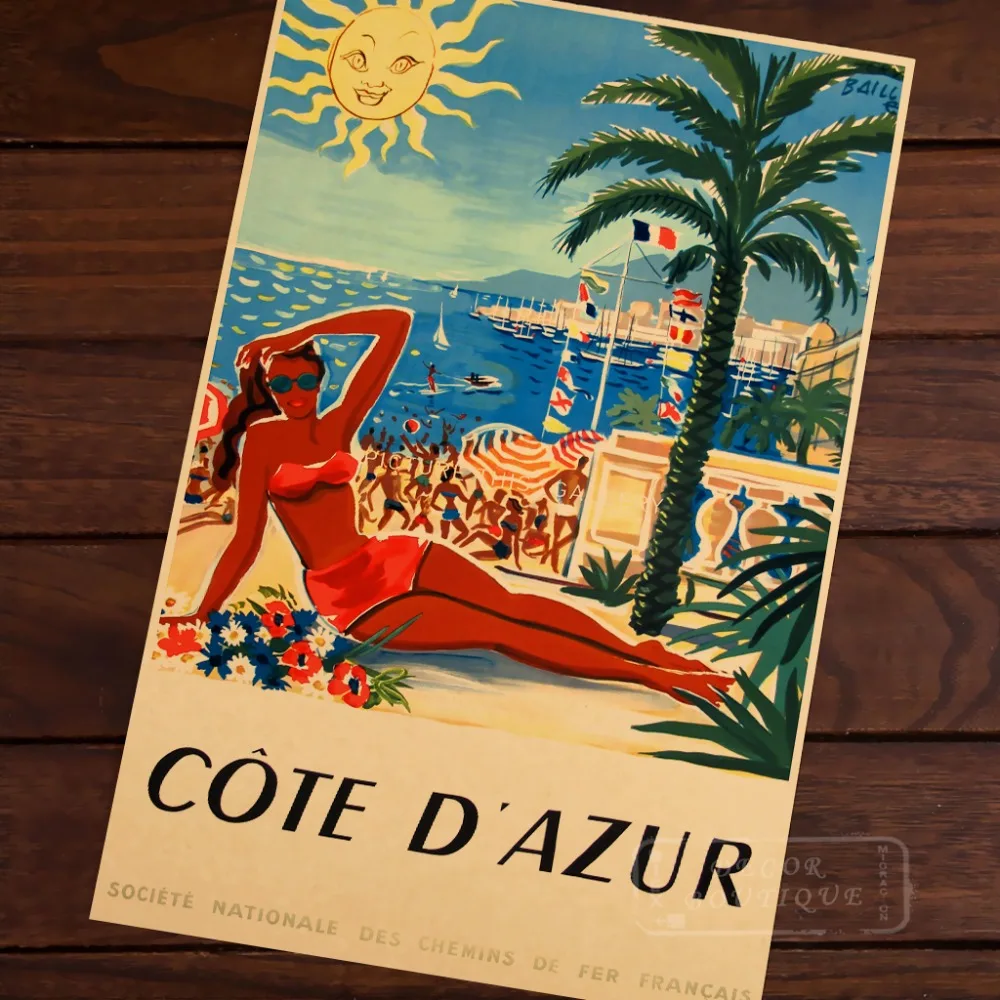 Французская рамка для пляжной комнаты винтажная декоративная крафт бумага