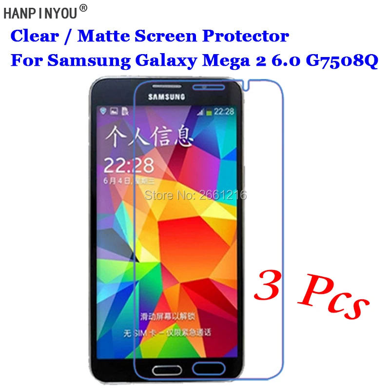 3 шт./лот для Samsung Galaxy Mega 2 G7508Q G750 HD Прозрачная/Антибликовая матовая защитная пленка