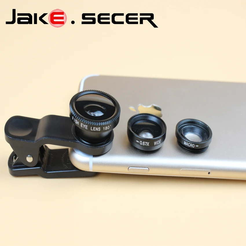 Джейк 3 в 1 Fisheye линза мобильного телефона линзы рыбий глаз Широкоугольный макро