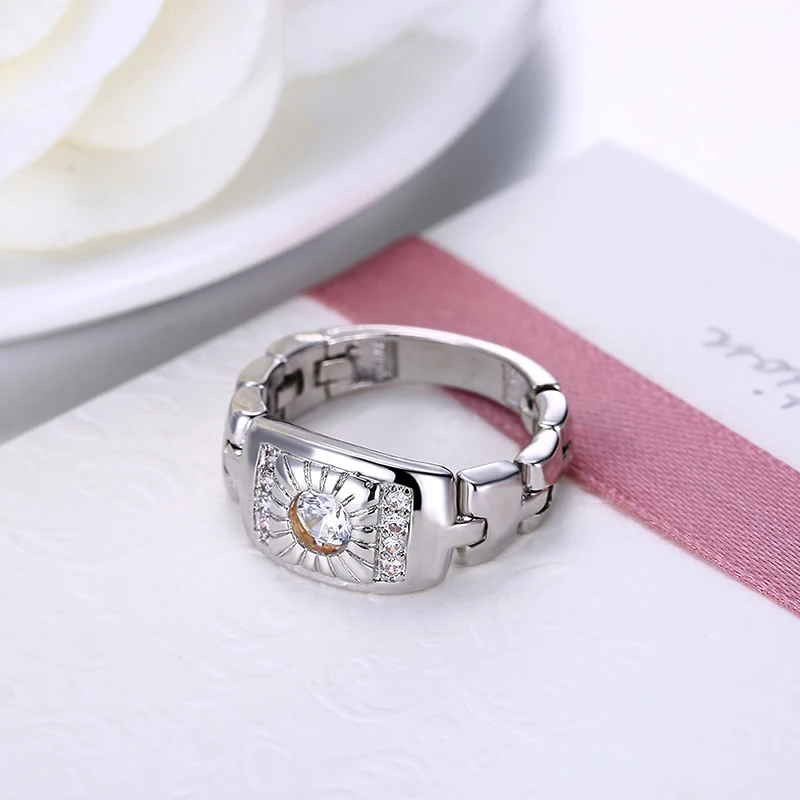 2017 новые модные кольца из белого золота с цирконием для женщин ААА крошечные