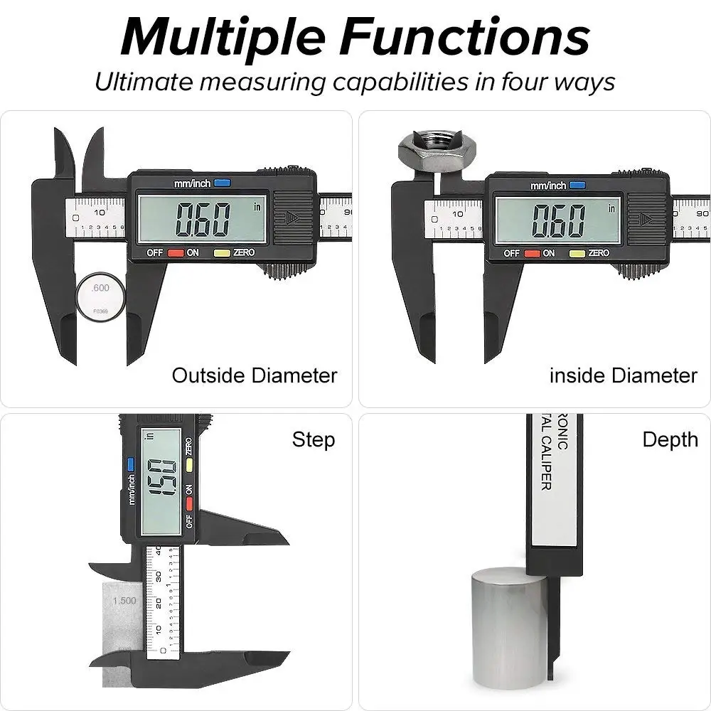 Digital Caliper 6 inch Electronic Vernier Caliper 100mm Calliper Micrometer Digital Ruler Measuring Tool 150mm 0.1mm