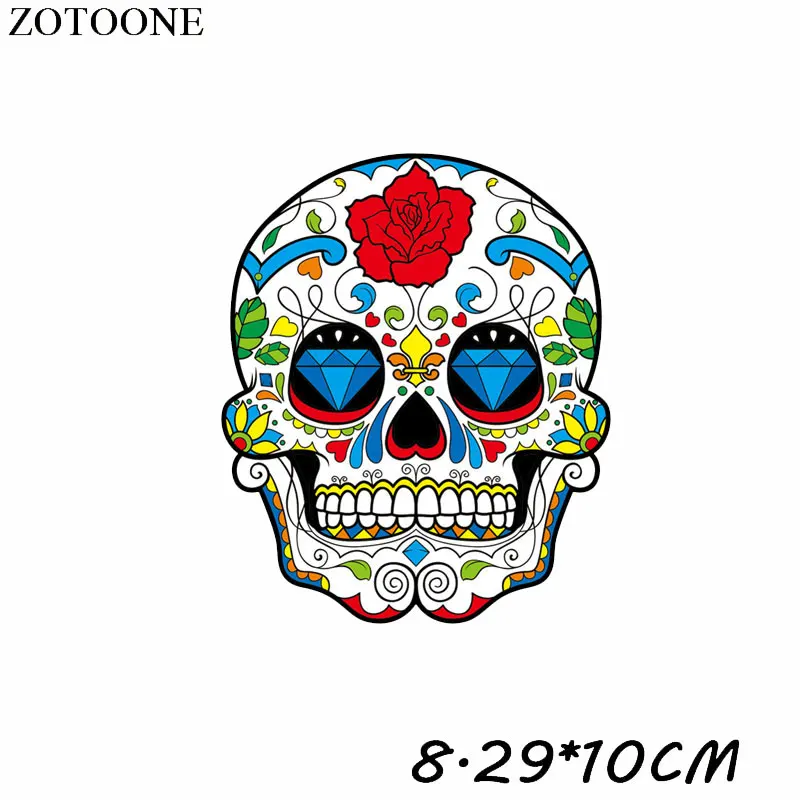 Нашивки ZOTOONE для одежды с изображением сахара черепа термотрансферные нашивки