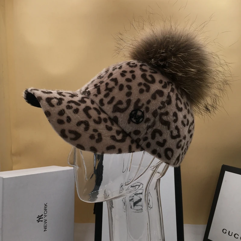 Winter hats for women joker topi leopard baseball cap is the bulb warm hat | Аксессуары для одежды