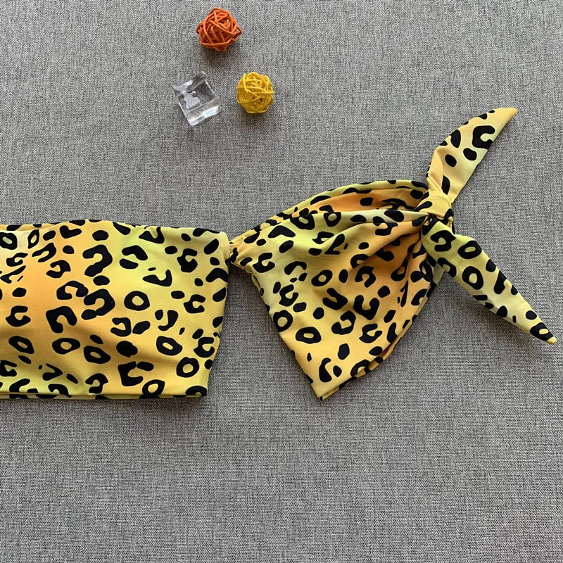 ZisioN 2018 Leopard сексуальный комплект бикини Для женщин купальник женский купальники