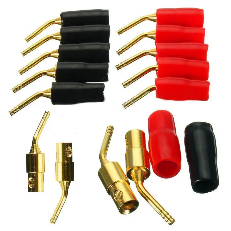 

5pairs/10pcs Banana Wire Cable Pin Plug Red+Black 2mm Speaker Connector For Wire Cable Hifi