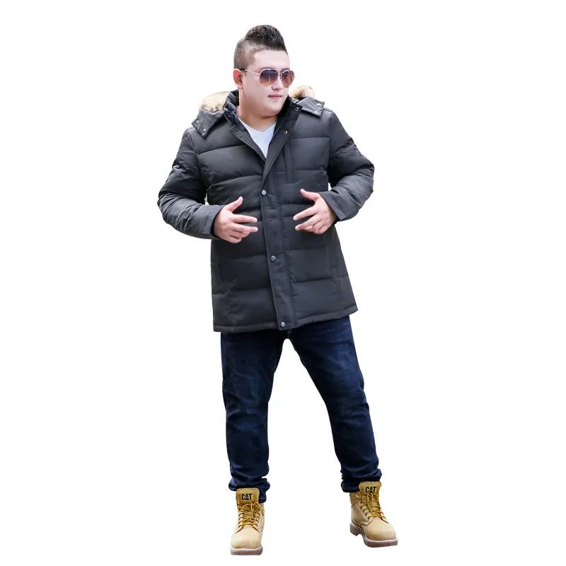 Мужская зимняя куртка с капюшоном и меховым воротником размеры XL 8XL 9XL-10XL | одежда