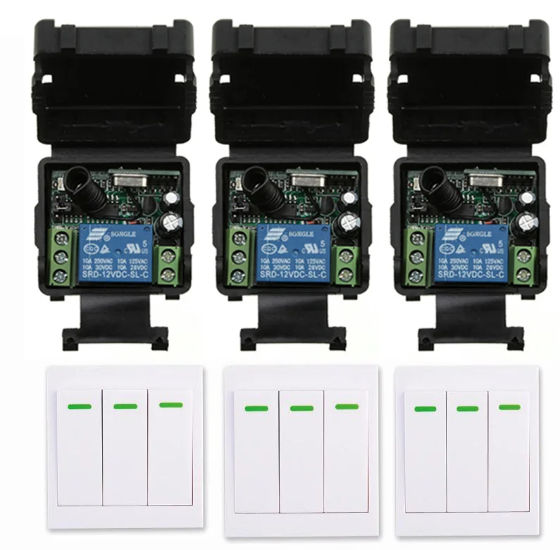 

Mini Size DC12V 24V 1CH 10A RF Wireless Remote Control Switch Relay Receiver+86 Wall Panel Remote Transmitter ,315/433.92 MHZ