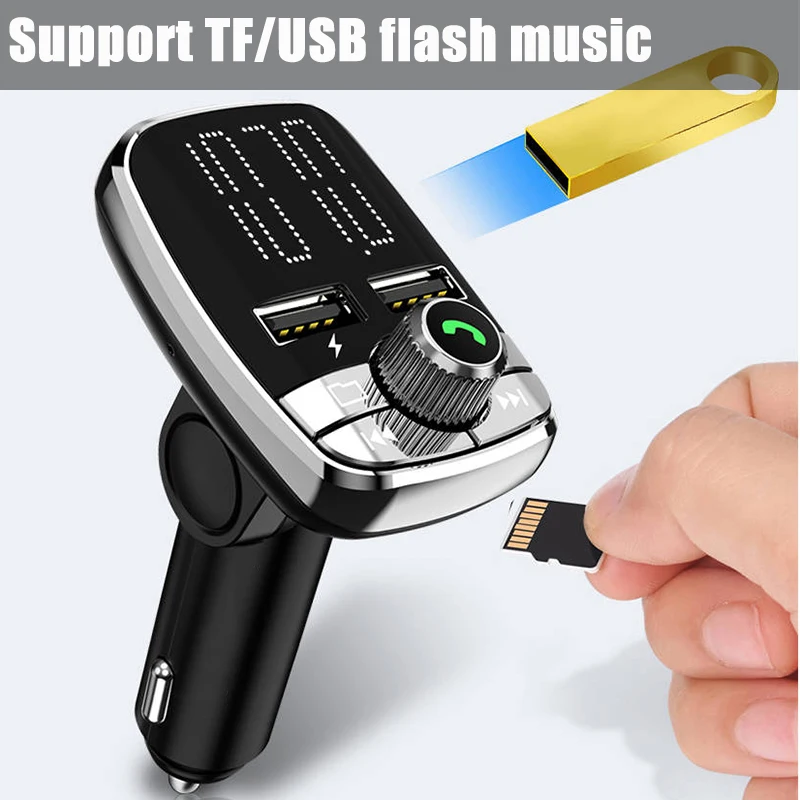 JINSERTA Remote control Car Kit MP3 Player Handsfree Bluetooth 5.0 FM Transmitter Dual USB Charger TF Flash Music Play | Автомобили и