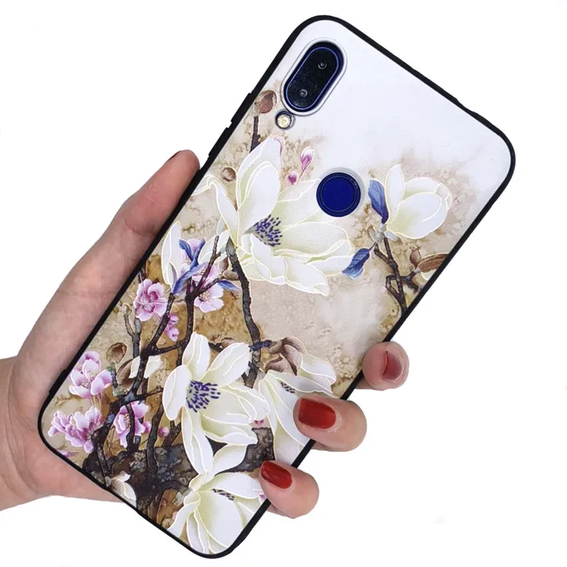 Чехол для Xiaomi Redmi Note 7 силиконовый 3d мягкий рельеф ТПУ чехол телефона Pro