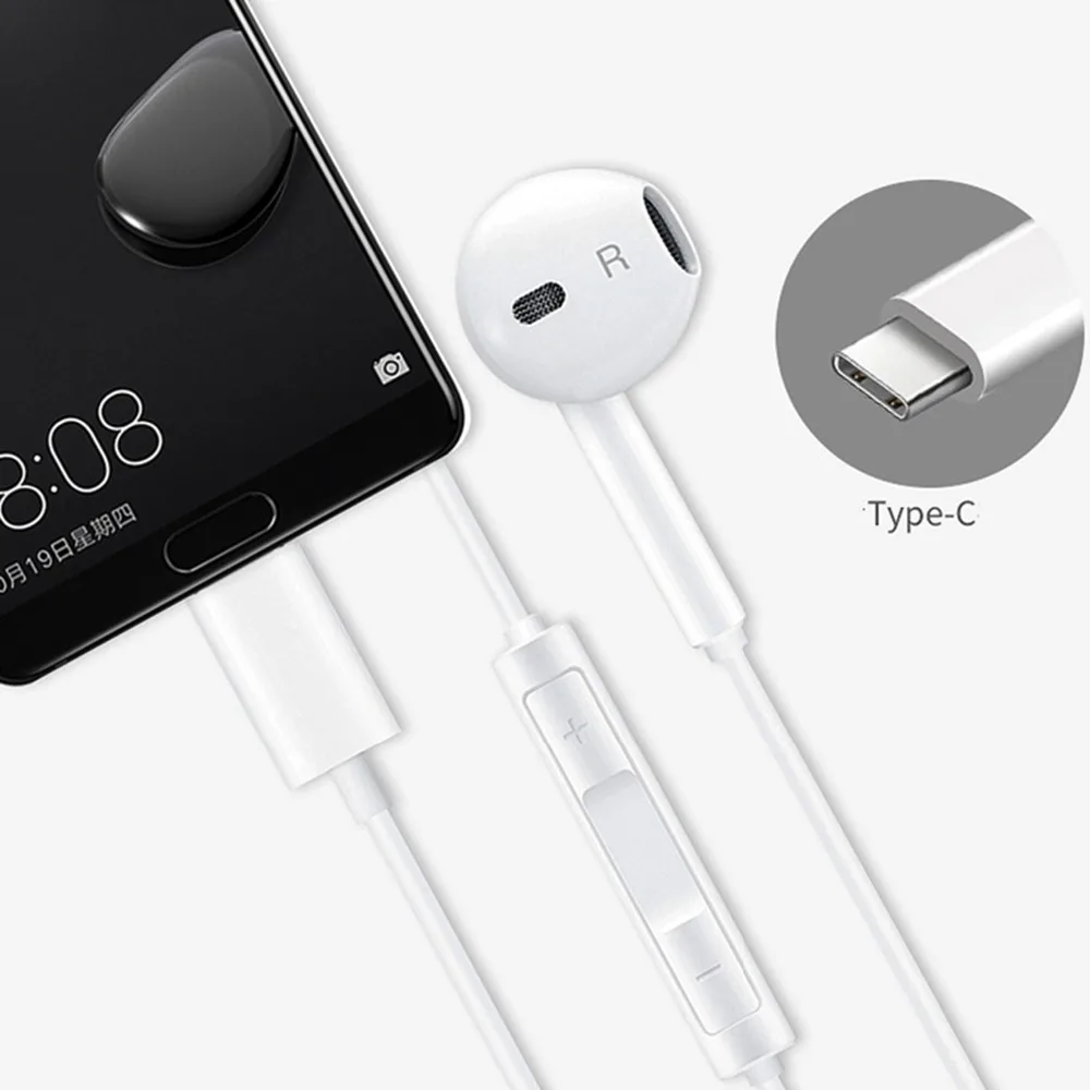 Оригинальные наушники huawei CM33 usb type-C в ухо проводной микрофон Регулятор громкости гарнитура для huawei mate 10 20 P20 Pro xiaomi 2s 6x Mi8