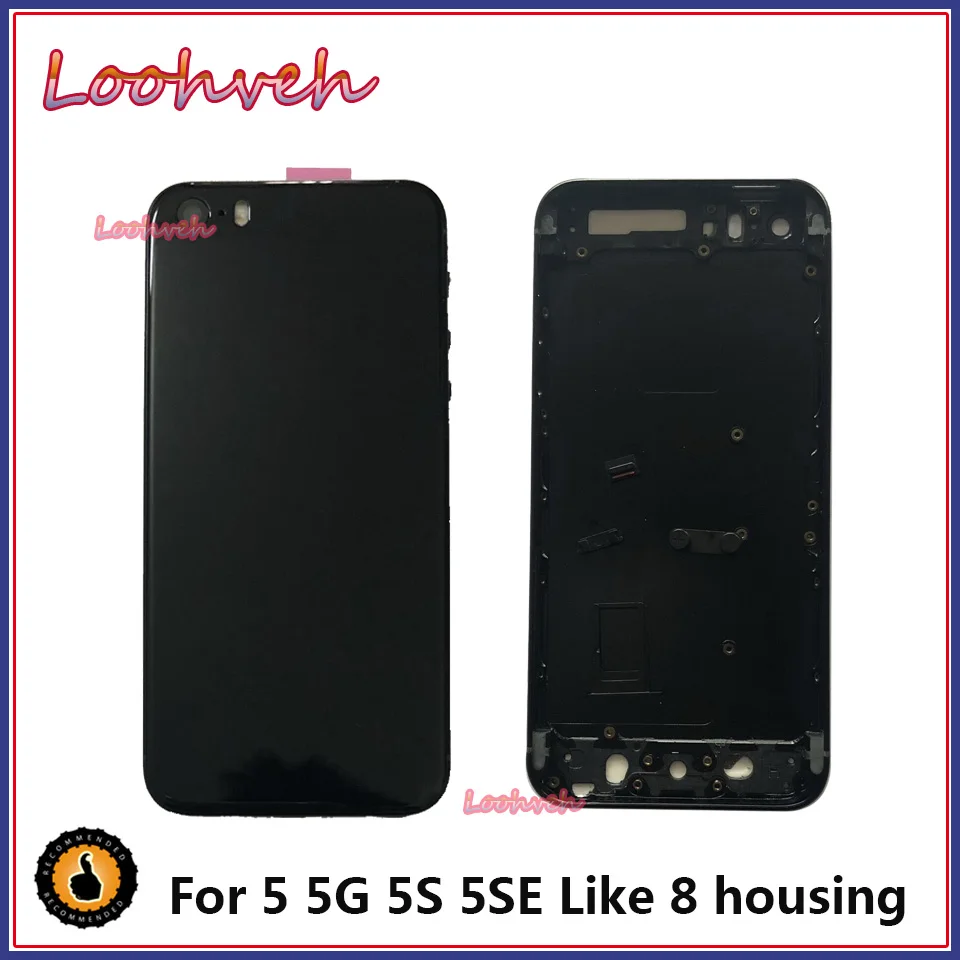 Высокое качество для IPhone SE 5 5G 5S как 8 стиль корпус крышка батареи дверь задняя