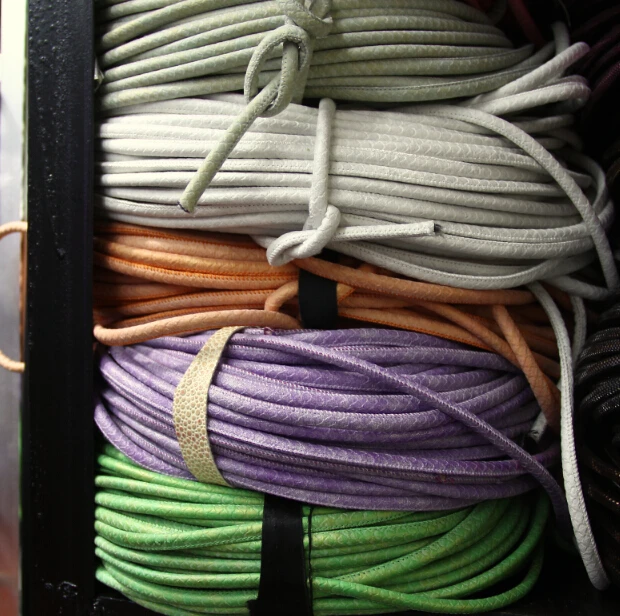 

Free Ship 6mm 100 meter muliti color PU Leather Cord, Sewn Suede Leather Cord, Round Leather Cord