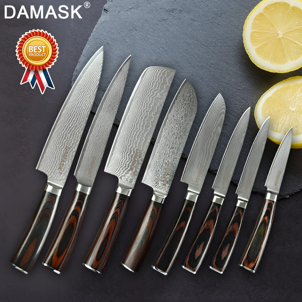 Damask Профессиональный японский VG10 Дамасская сталь нож шеф-повара для очистки