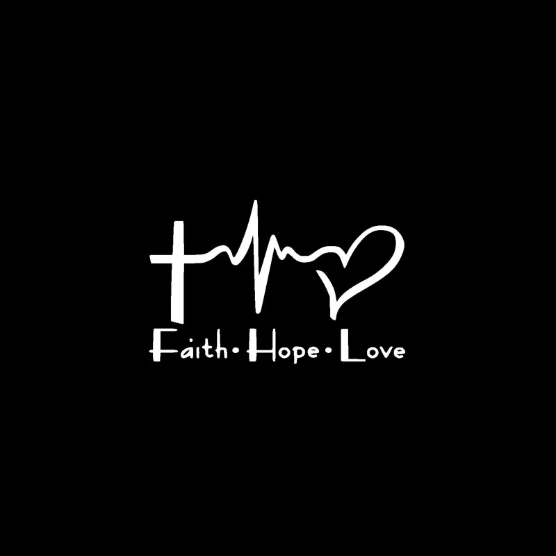 YJZT 17.8CM*11.3CM Faith Hope Love Jesus Vinyl Car Motorbike Creative Sticker Decals Black/Silver C13-000317 | Автомобили и