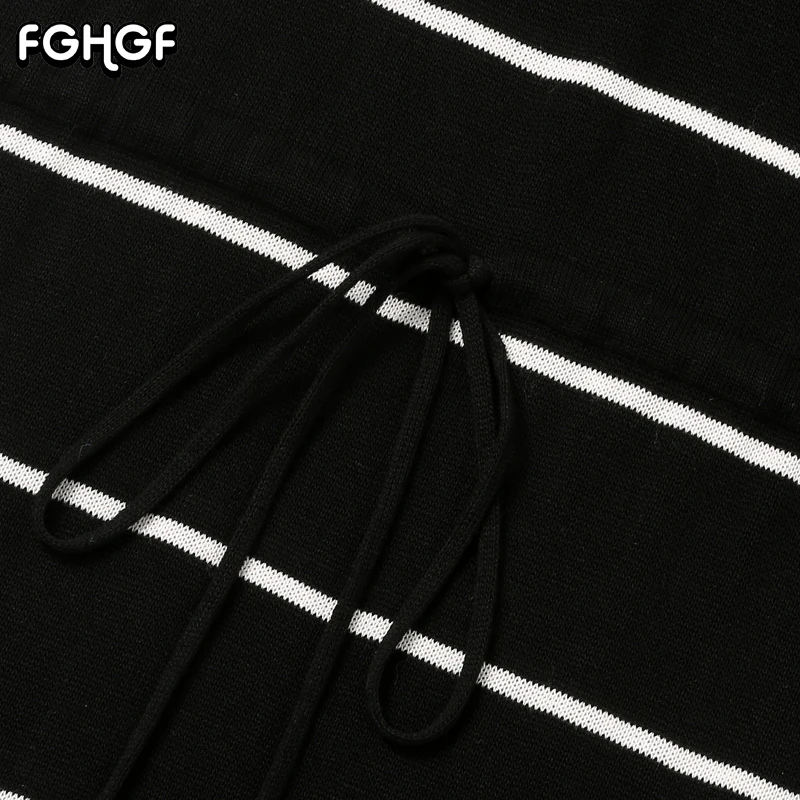 Fghgf полосатый середины икры с v образным вырезом Вечерние Платье Для женщин