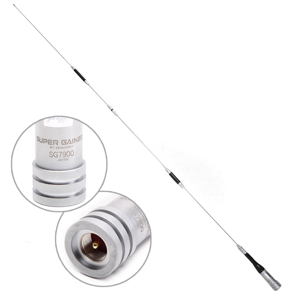Алмазная SG-7900 VHF UHF Двухдиапазонная 144 дБ(430 МГц) 1,58 дБ(144 МГц) Нержавеющая сталь 430 м МГц SG7900 антенна для мобильного радио