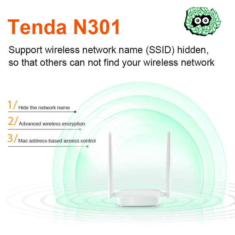 Русская версия Tenda маршрутизатор Беспроводной N301 Wi-Fi 300 Мбит/с 802.11 B/G/N/3/3u усилитель