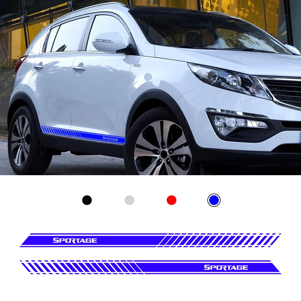 Для Kia Ceed Forte Soul Stonic Sportage Cerato Rio Sedan Niro автомобильные гоночные наклейки полосы обертывания тела графика автомобиля Стайлинг 1 пара